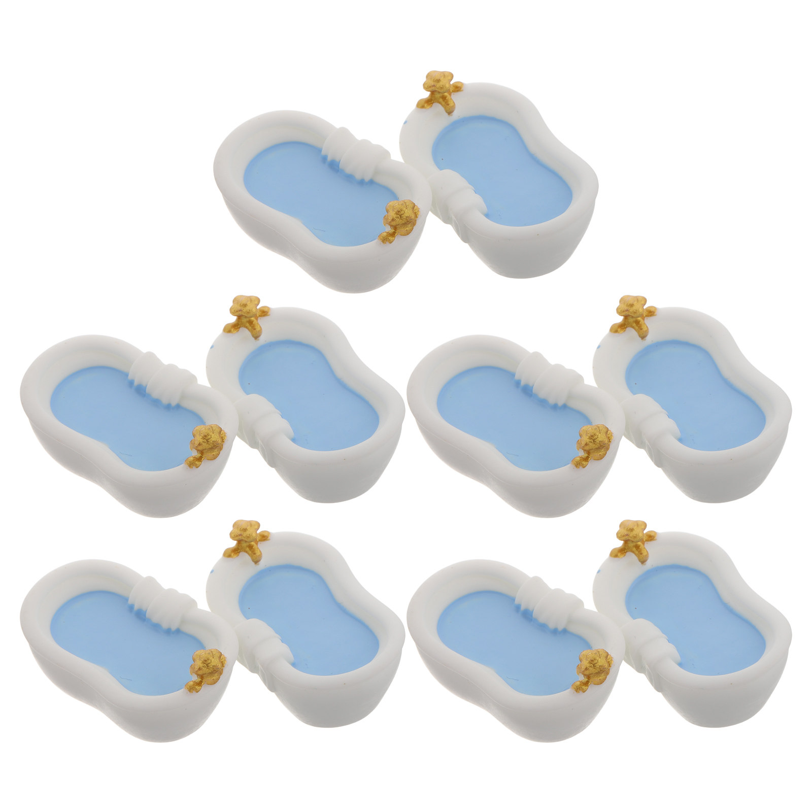 Home Bathroom Tub - 10Pcs 미니어처 욕조 세트 고급 장인