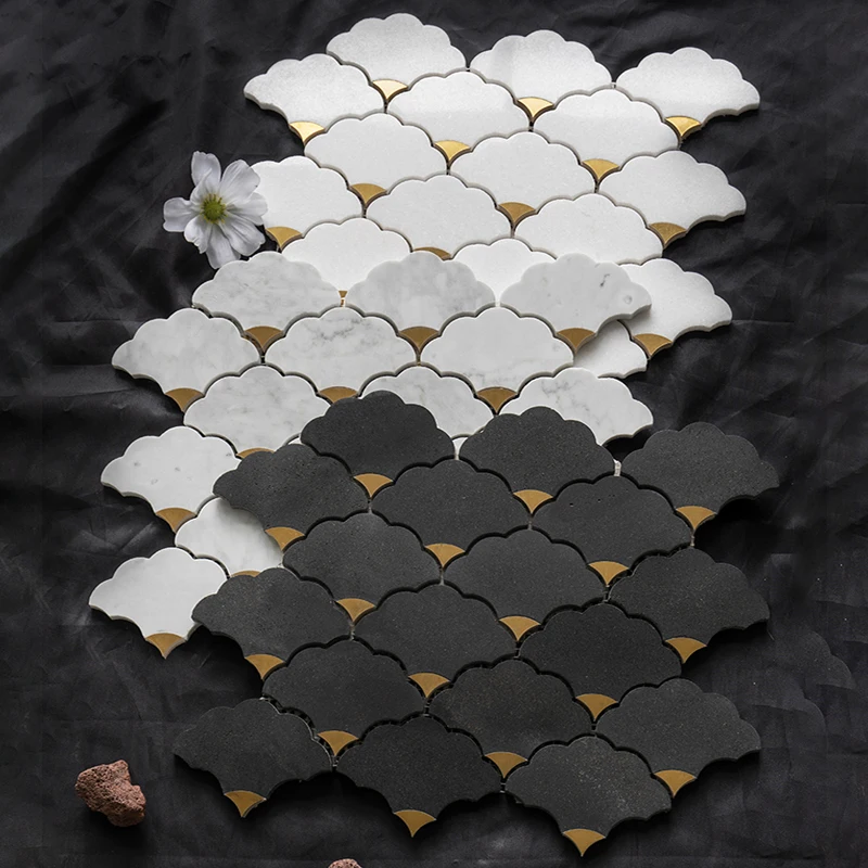Home Bathroom Tiles Design - 천연석 워터젯 대리석 모자이크 벽 7mm