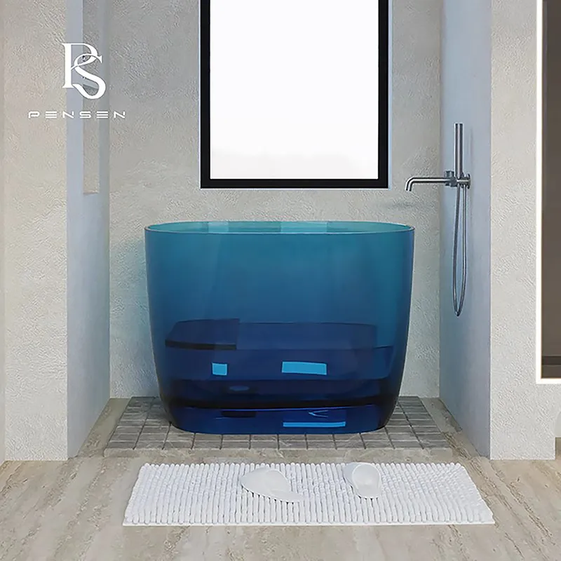 투명 레진 딥 소크 욕조 독립형 프리 스탠딩 크리스탈  - Home Bathroom Tub 리뷰 및 가격