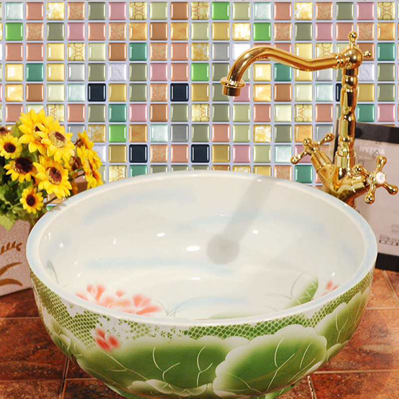 3D 모자이크 벽 벽화 타일 스티커, 자체 접착 방수  - Home Bathroom Tiles Design 리뷰 및 가격