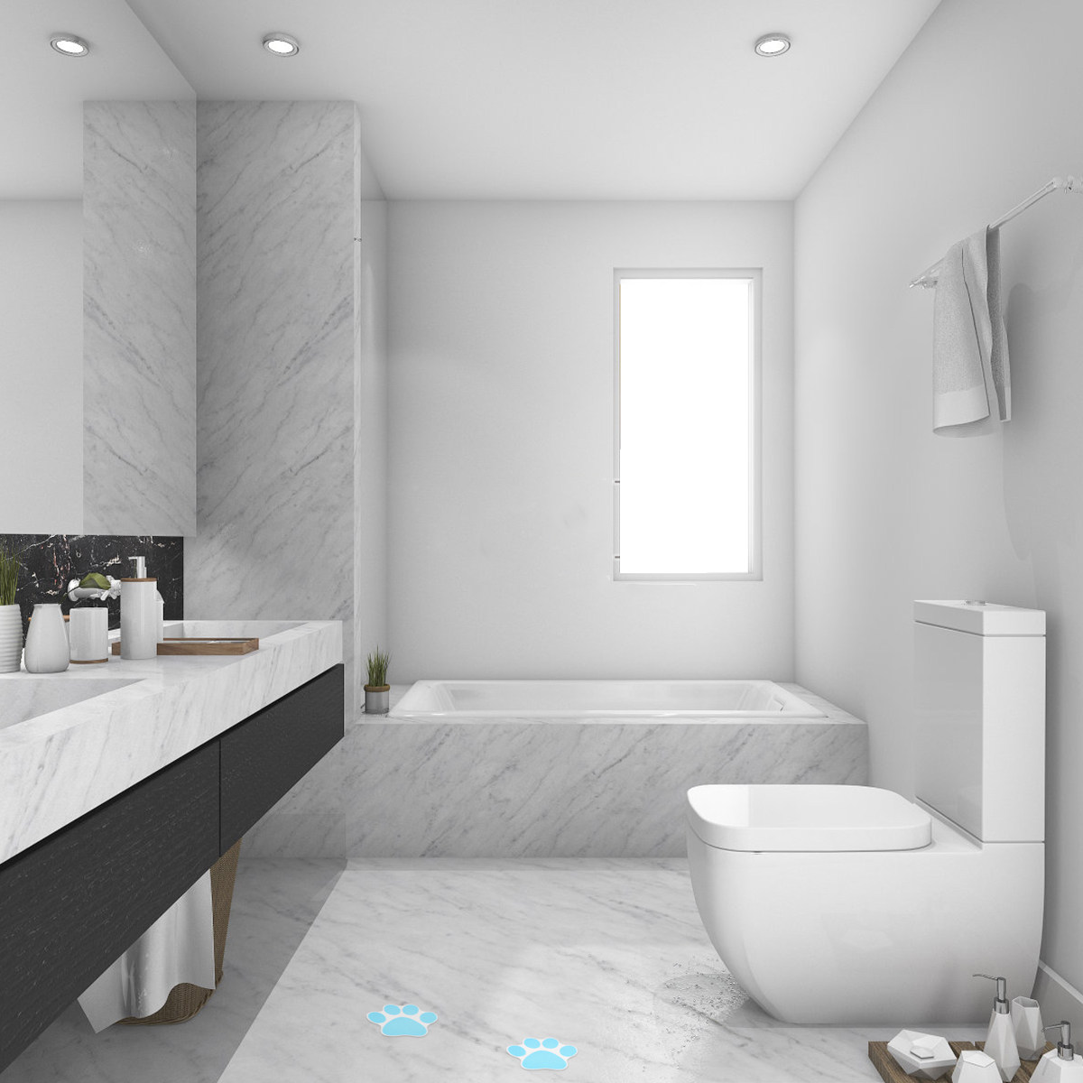 욕실 미끄럼 방지 스티커 10개입, 만화 발자국 디자인 - Home Bathroom Tiles Design 리뷰 및 가격