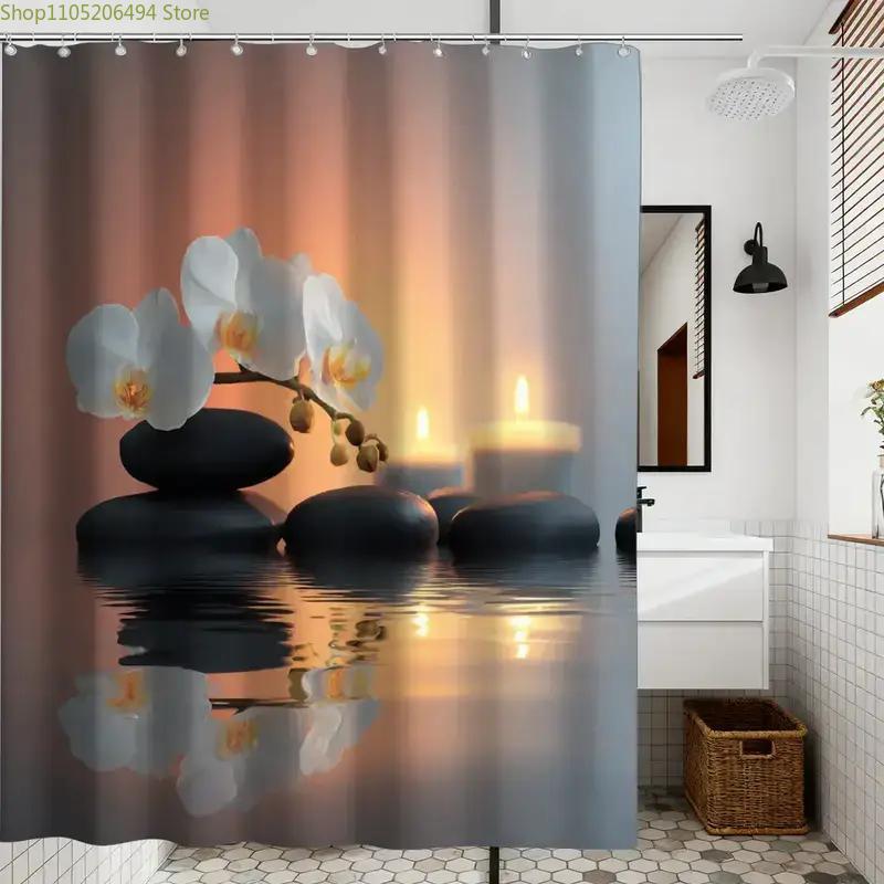 선(禪)과 난초, 돌 샤워 커튼, 스파 릴렉세이션 디자 - Home Bathroom Spa Ideas 리뷰 및 가격