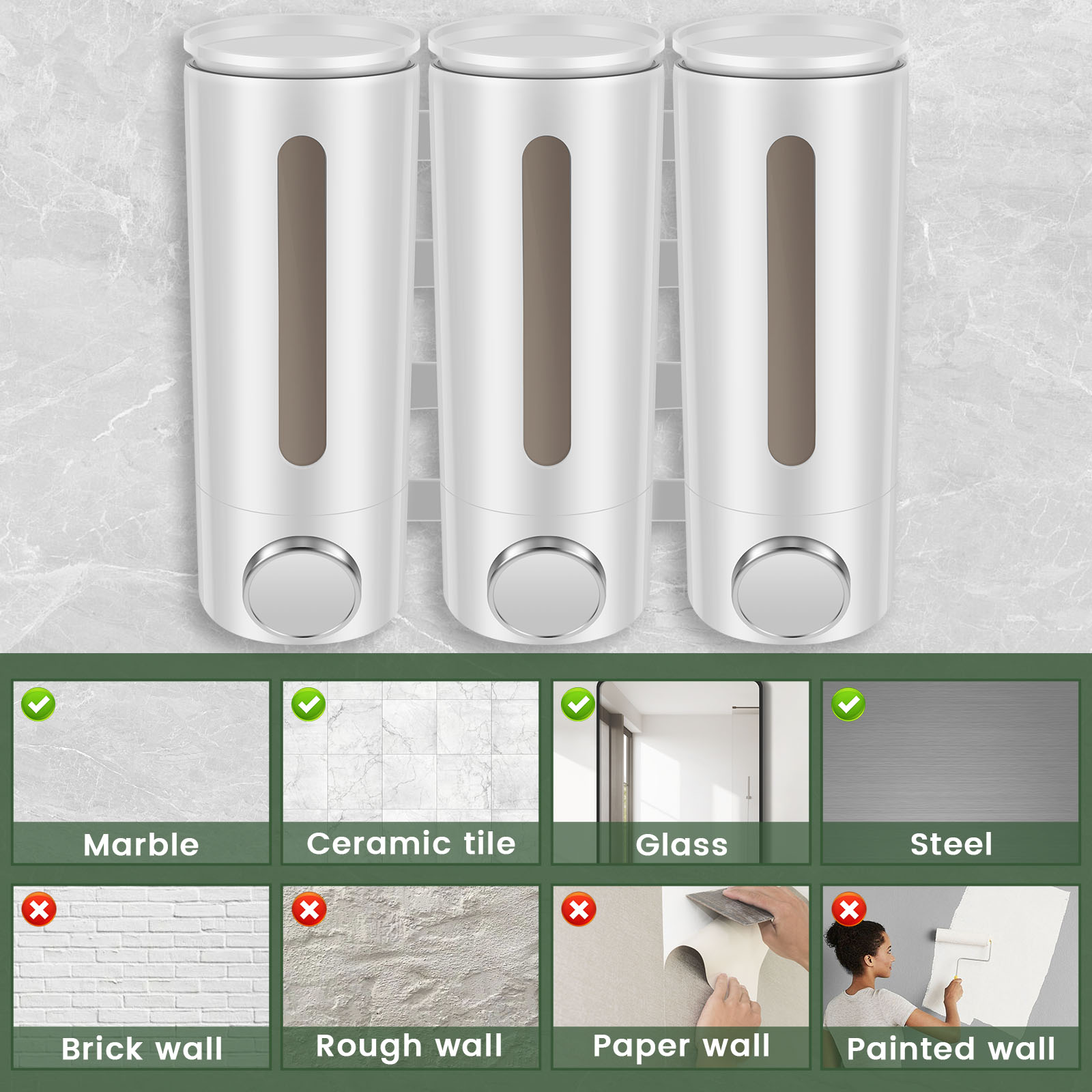 500ml 벽걸이형 욕실 액체 비누 디스펜서, 가정용  - Home Bathroom Wall Soap Dispenser 리뷰 및 가격